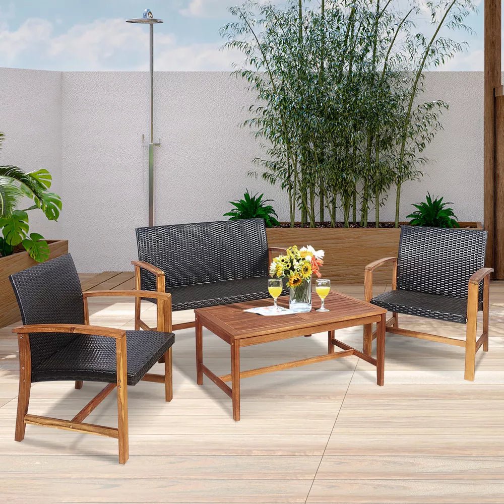 4 - Piece Outdoor Rattan Furniture Set - From Where - 