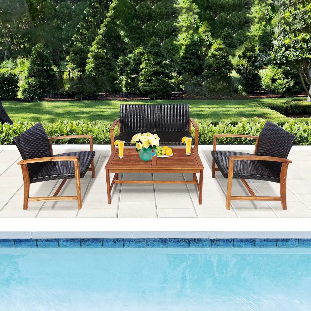 4 - Piece Outdoor Rattan Furniture Set - From Where - 