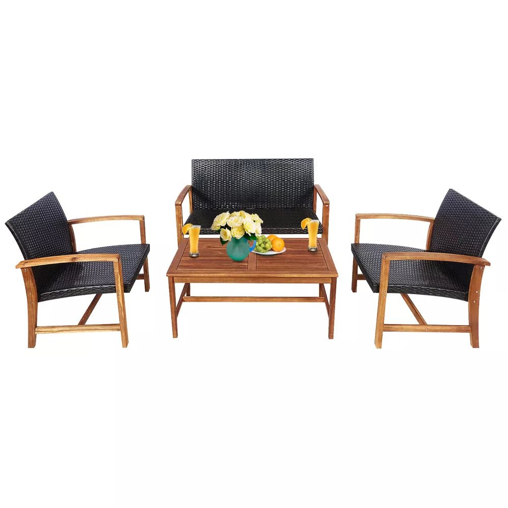 4 - Piece Outdoor Rattan Furniture Set - From Where - 