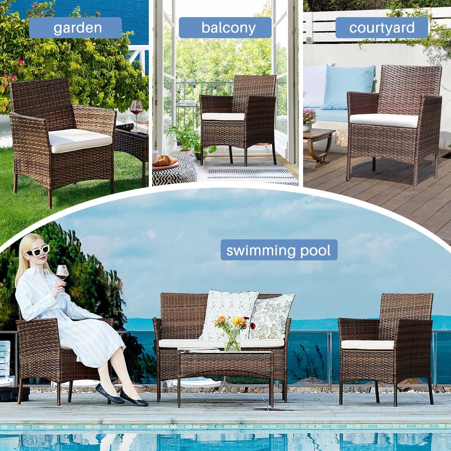 4 Pieces Patio Furniture Set - From Where - 