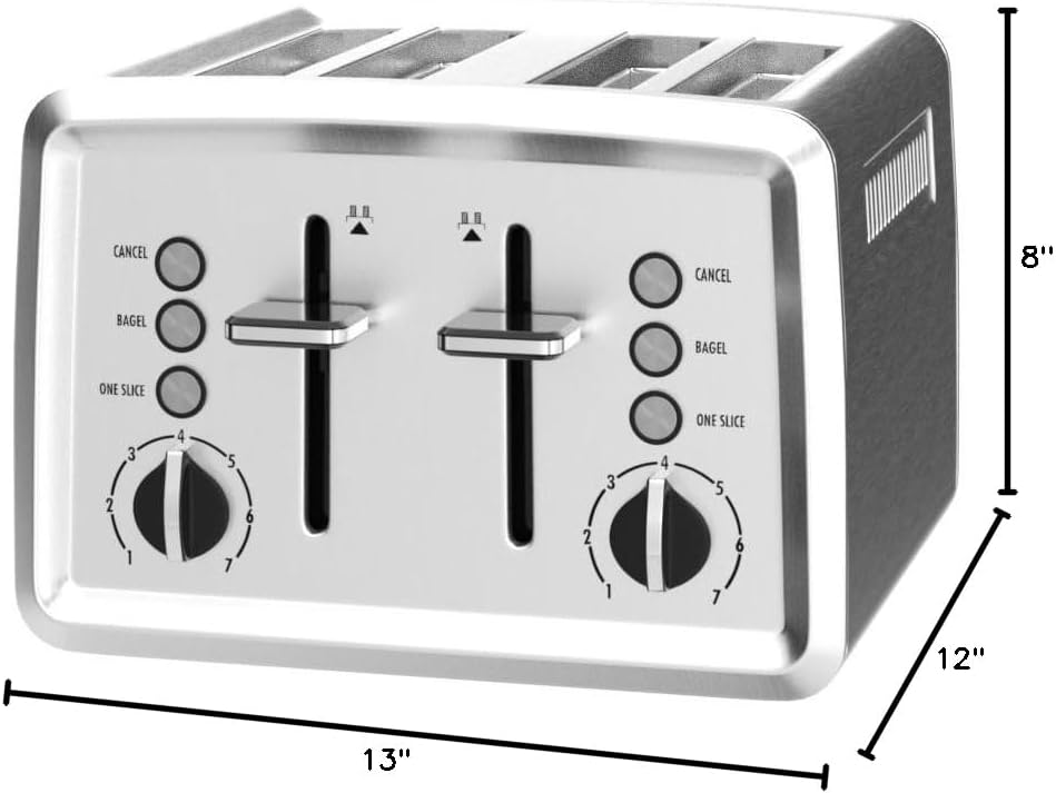 4 Slice Toaster with Extra - Wide Slots - From Where - 