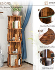 4 - Tier Wood Rotating Bookshelf - From Where - 