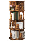 4 - Tier Wood Rotating Bookshelf - From Where - 