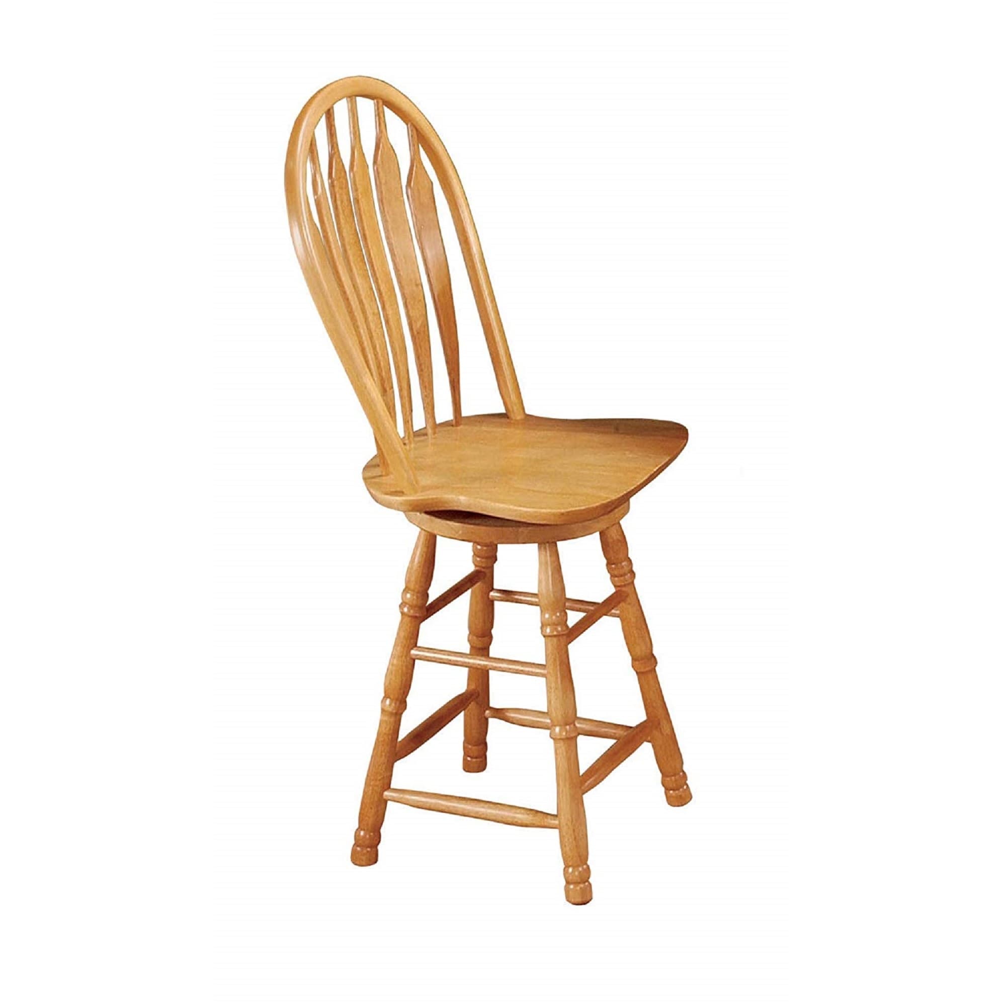40" Light Oak Brown Swivel Barstool - From Where - 