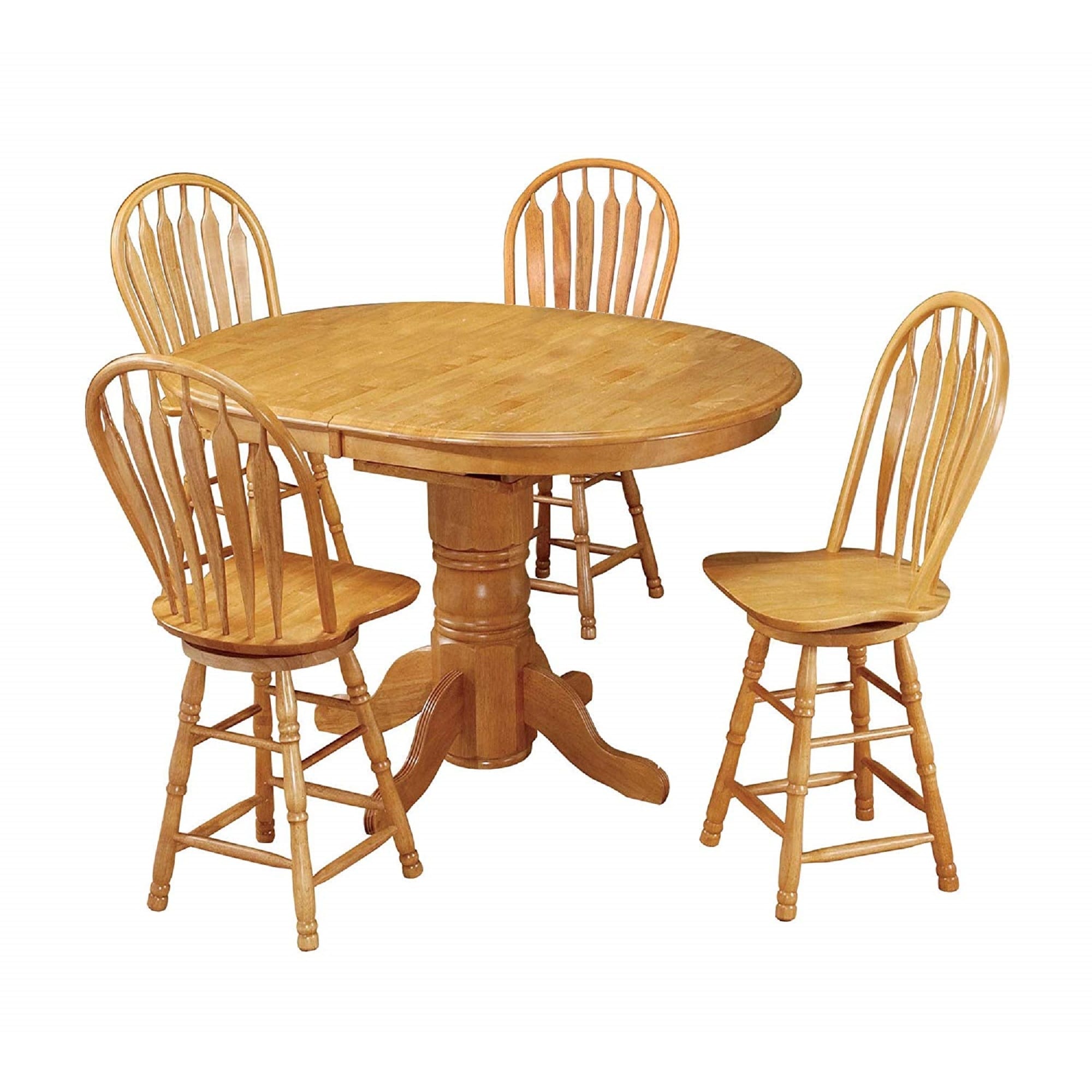 40" Light Oak Brown Swivel Barstool - From Where - 