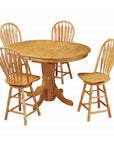 40" Light Oak Brown Swivel Barstool - From Where - 