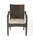 Cinque Terre Wicker Stacking Chairs, Set of 4, Multibrown/ Textured Beige