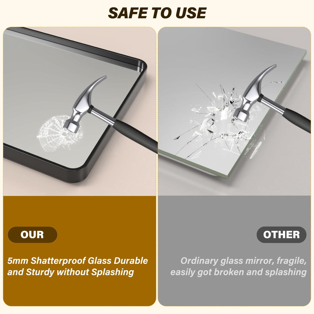 40x28&quot; Black Metal Framed Bathroom Mirror - From Where - 