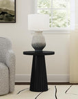 Black Mango Wood Round End Table