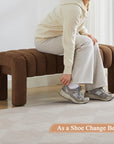 43" Modern Boucle Bench - From Where - 