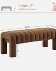 43" Modern Boucle Bench - From Where - 