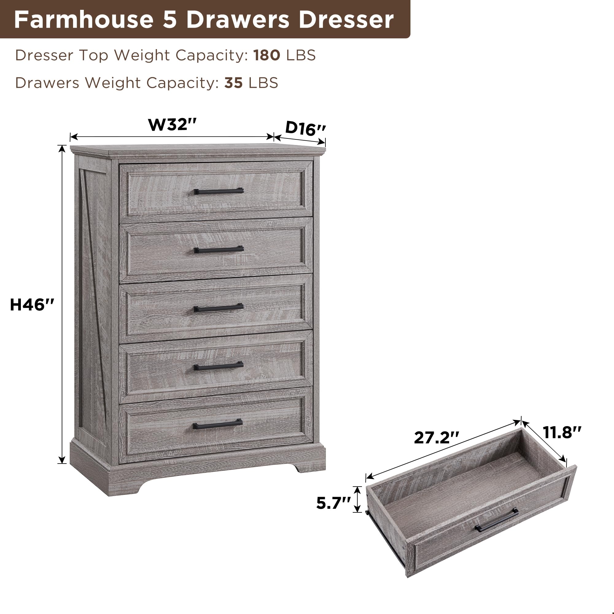 46&quot; Tall Rustic Chest with Metal Handles - From Where - 