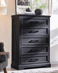 46" Tall Rustic Chest with Metal Handles - From Where Finds -