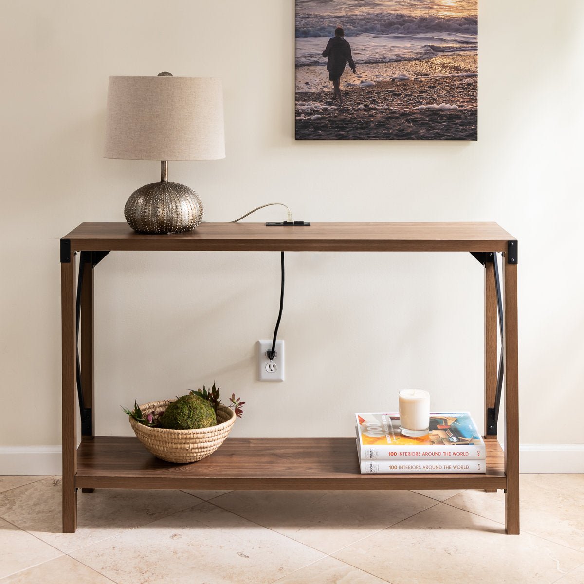 46.1" Console Table with Charging Station - From Where - 