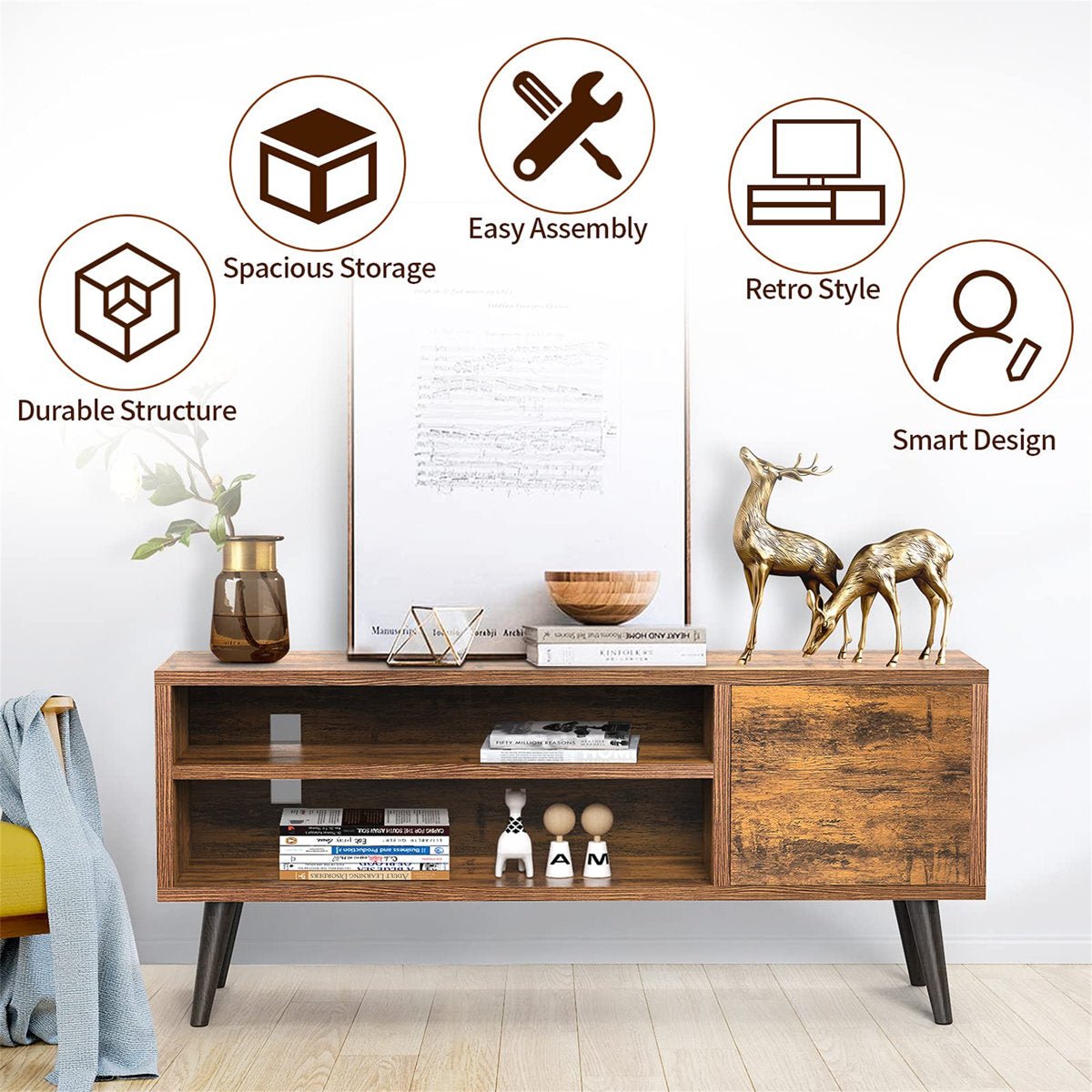 47.24" Mid - Century Modern TV Stand - From Where - 
