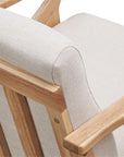 Pemberly Row Solid Wood and Fabric Upholstered Accent Armchair in Beige/Oak