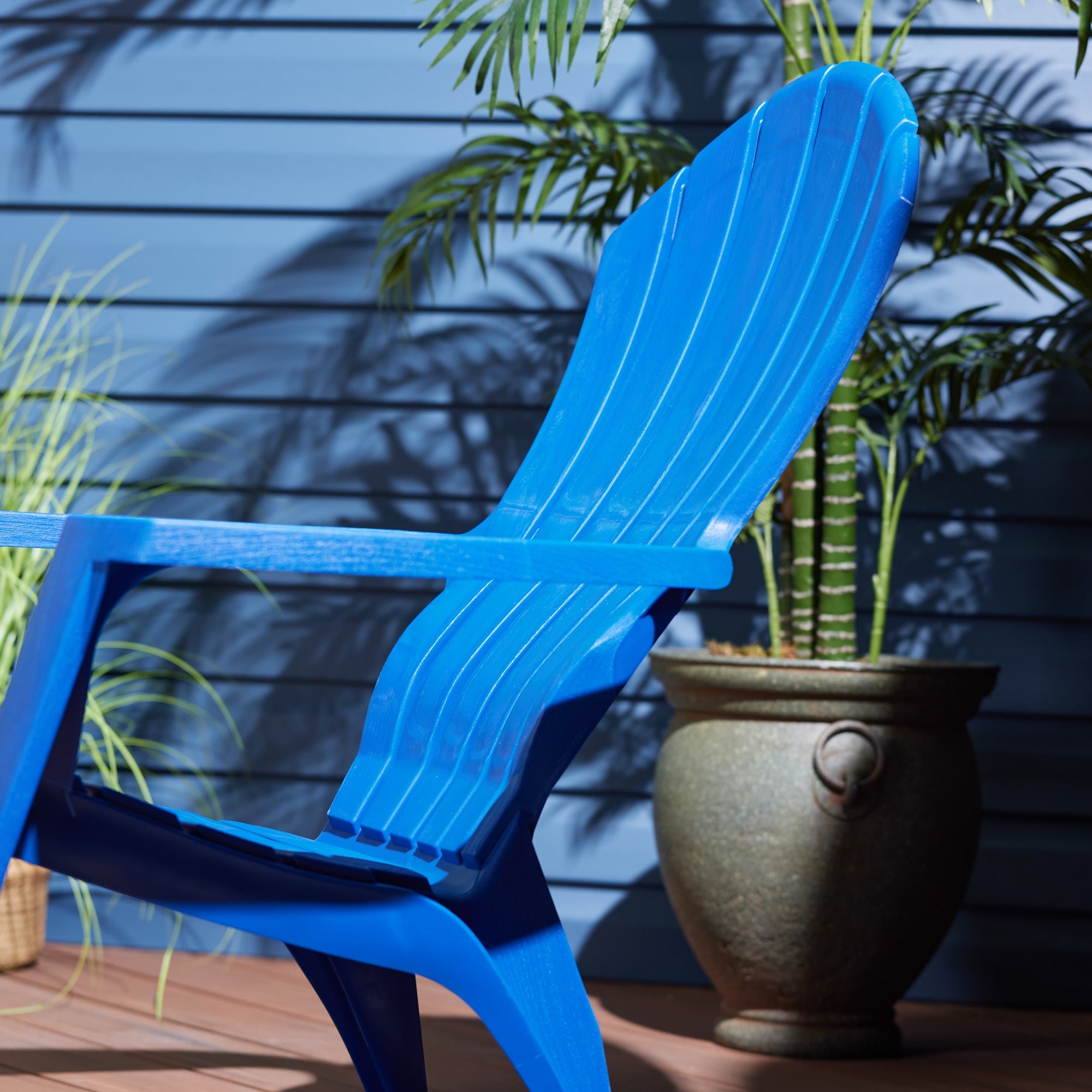 Adams Mfg Corp Stackable Plastic Stationary Adirondack Chair s with Slat Seat