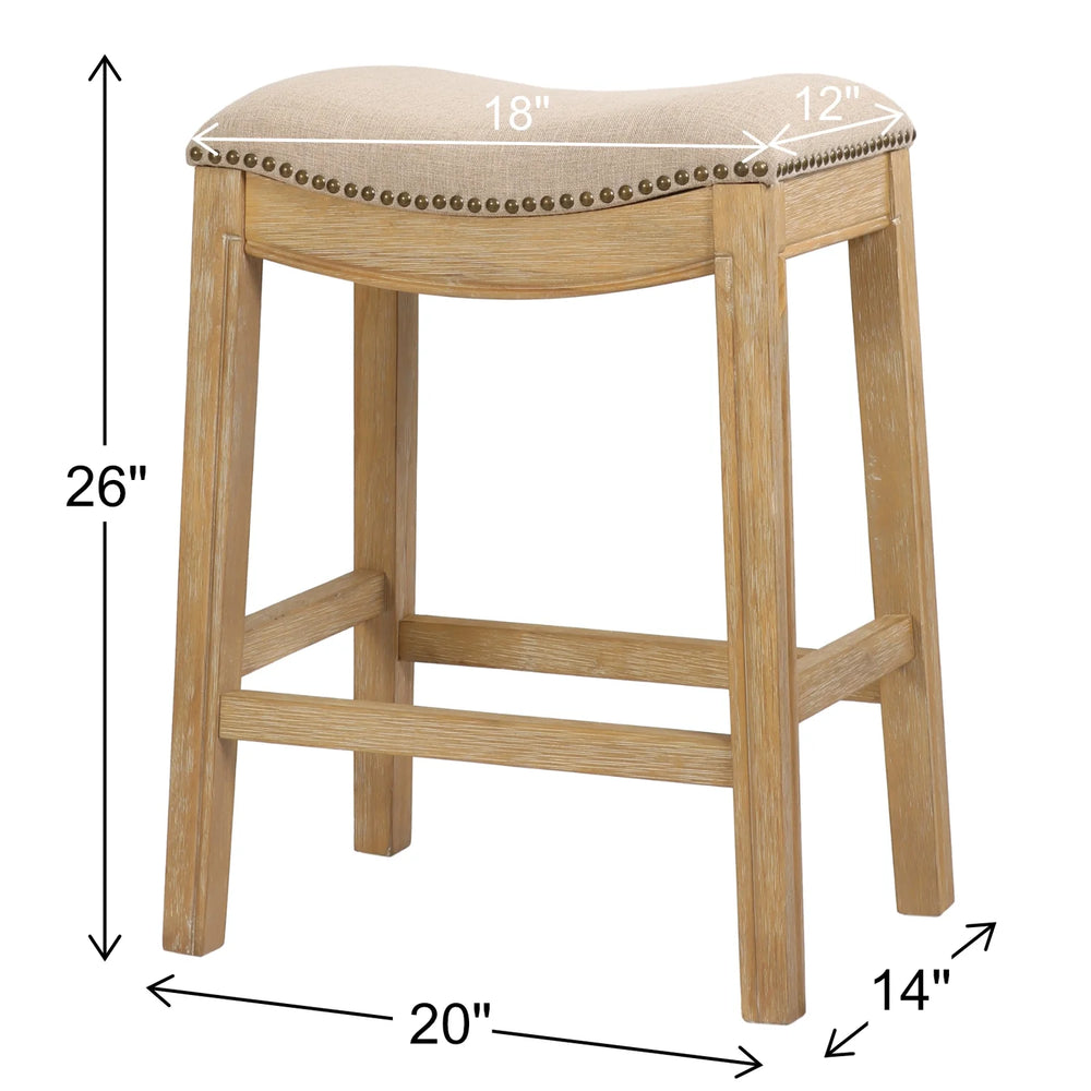 26" Saddle Wood Counter Stool
