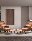 Adjustable Backrest Accent Chair with Ottoman