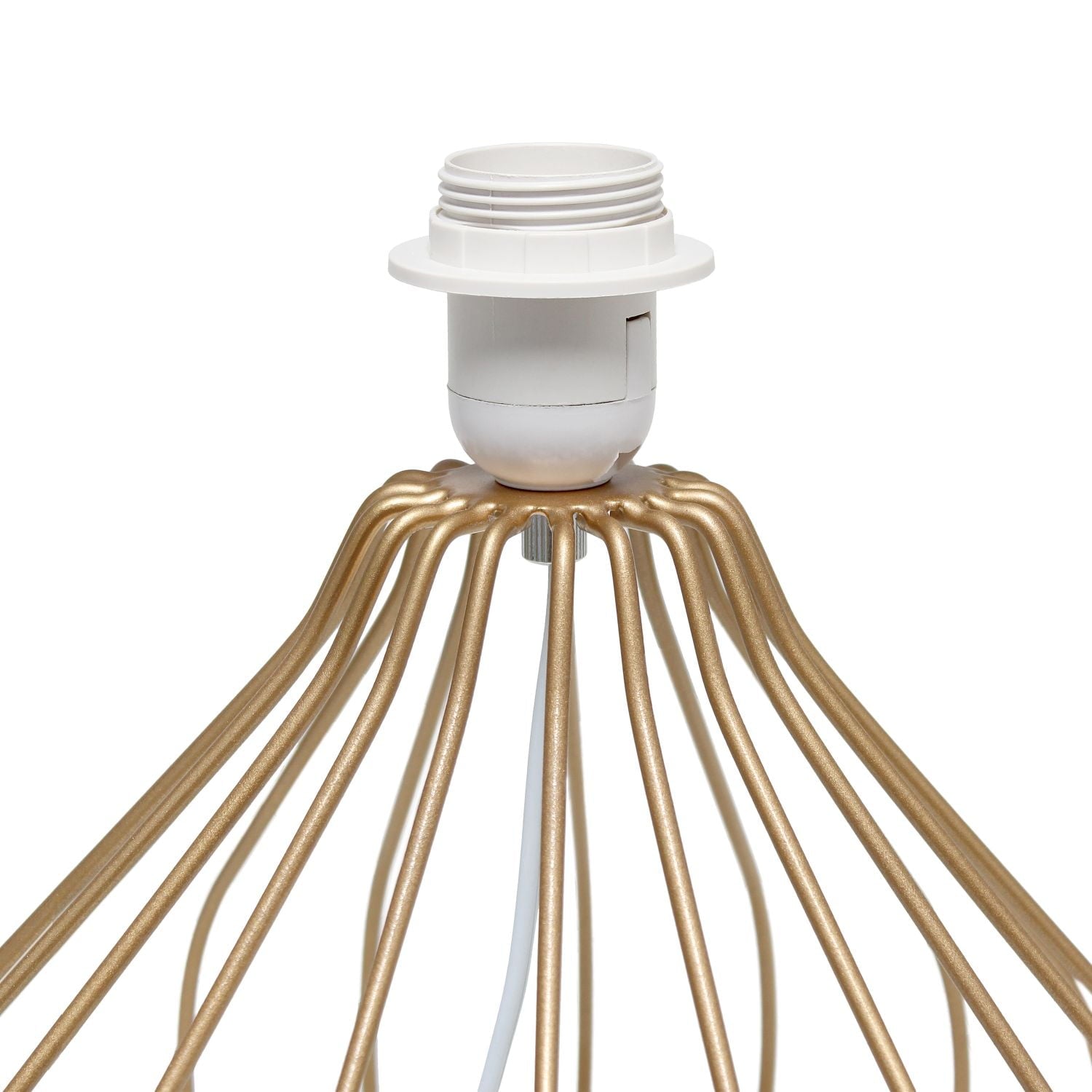 Mod Lighting and Decor Geometrical Wired Table Lamp with Tapered Shade - 19.75&quot; - Bronze and White