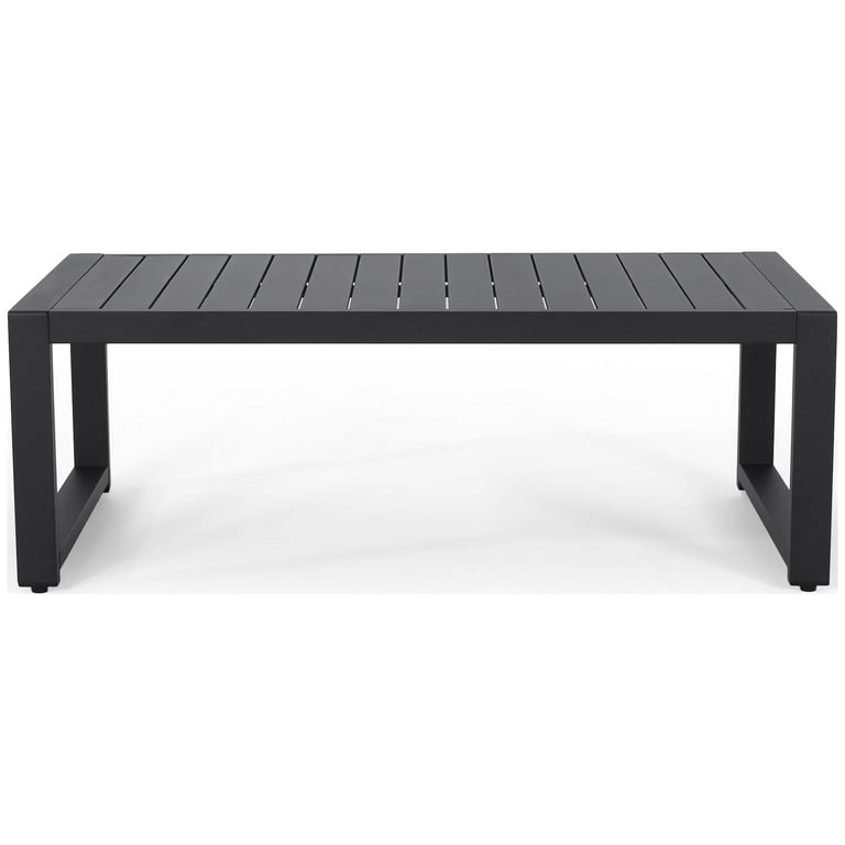 Calderon 4 Piece Outdoor Aluminum Chat Set, Dark Gray