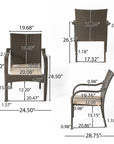 Cinque Terre Wicker Stacking Chairs, Set of 4, Multibrown/ Textured Beige