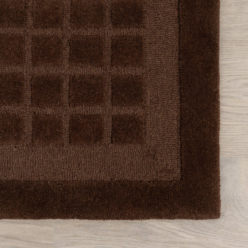 Fritz Checked Wool Rug | Brown
