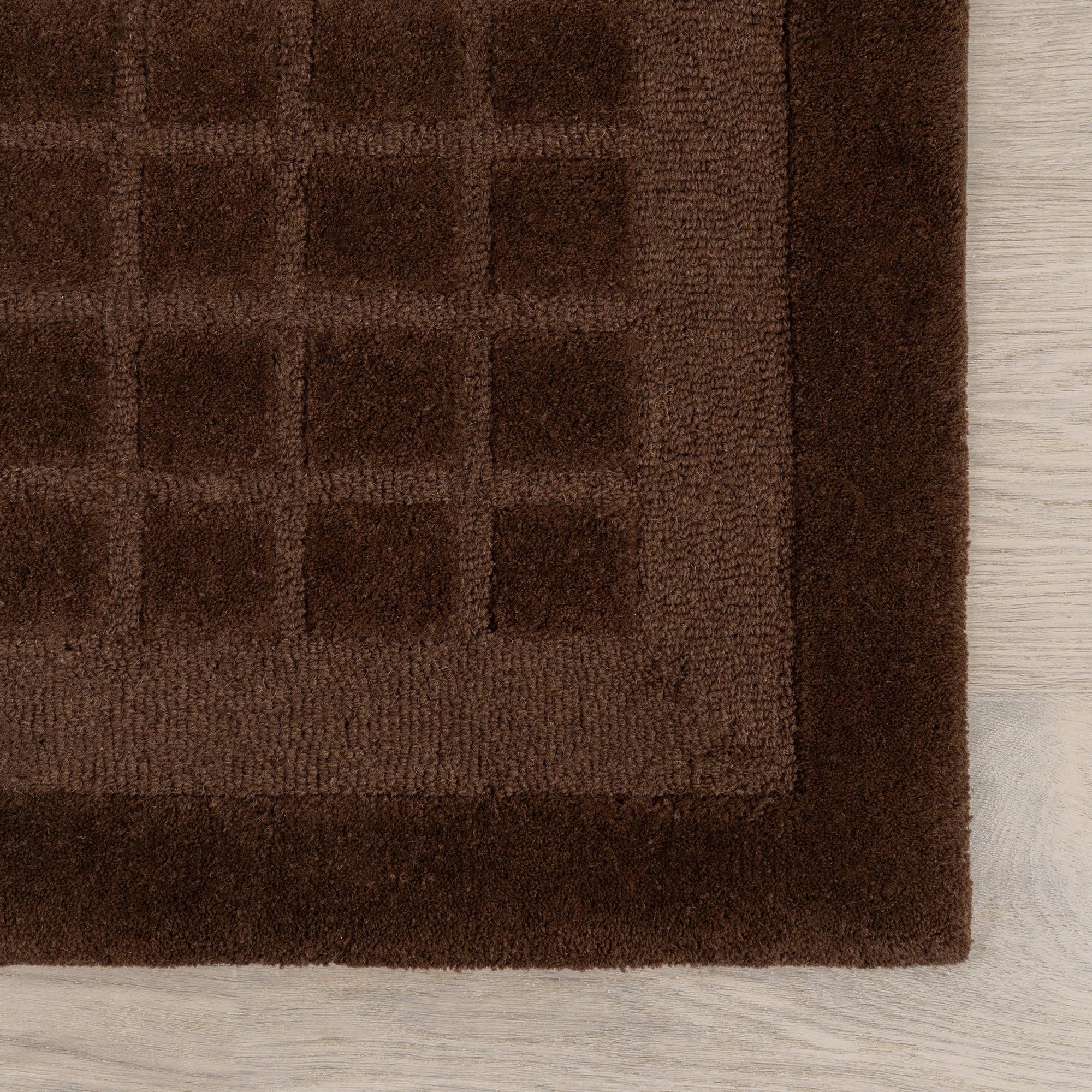 Fritz Checked Wool Rug | Brown