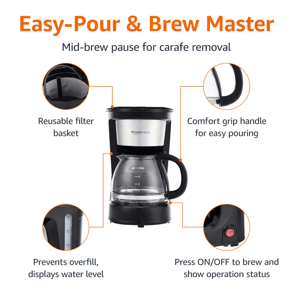 5 - Cup Coffee Machines with Reusable Filter - From Where - 