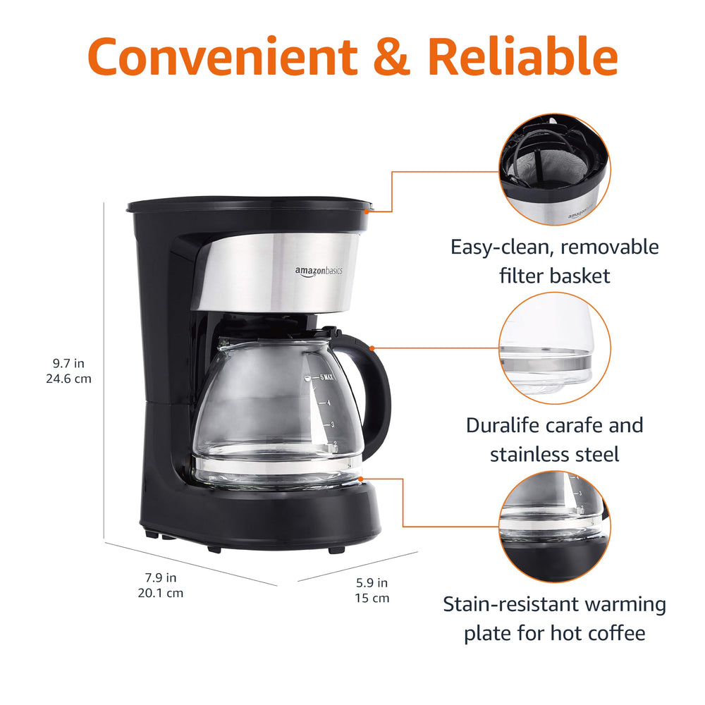 5 - Cup Coffee Machines with Reusable Filter - From Where - 