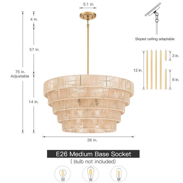 5 - Light Dimmable Tiered Chandelier - From Where - 
