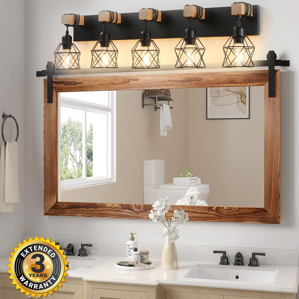 5 - Light Wood Vanity Wall Light - From Where - 
