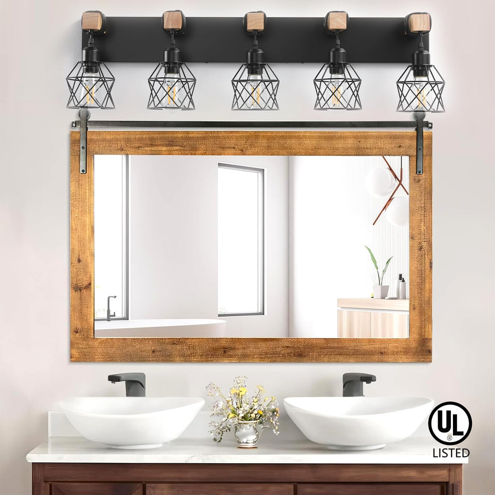 5 - Light Wood Vanity Wall Light - From Where - 
