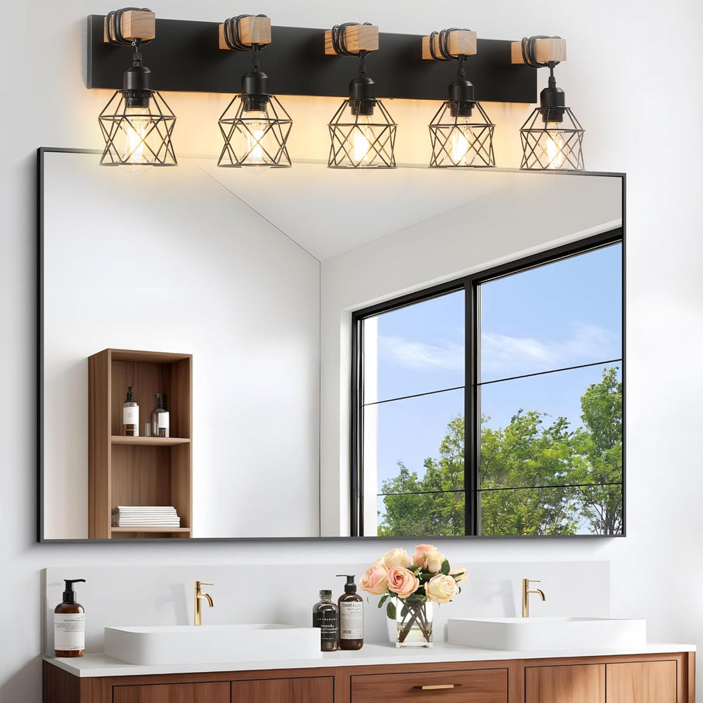 5 - Light Wood Vanity Wall Light - From Where - 