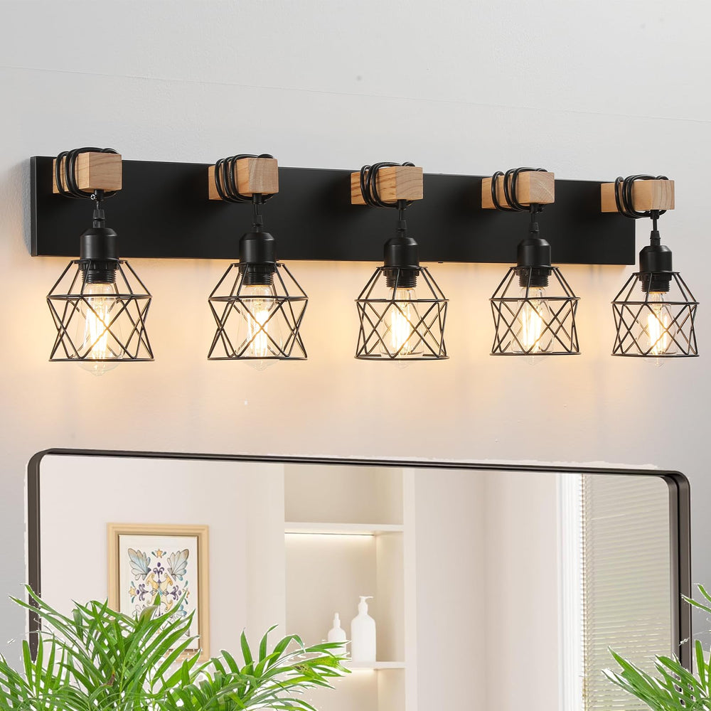 5 - Light Wood Vanity Wall Light - From Where - 