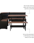 5 - Person Corner Pine Breakfast Nook - From Where - 