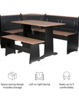 5 - Person Corner Pine Breakfast Nook - From Where - 