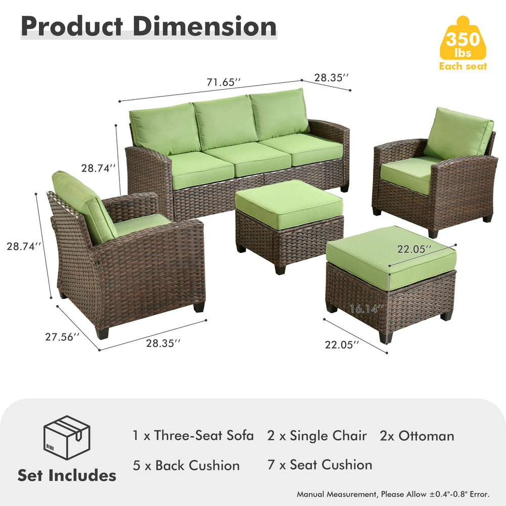 5 - Pieces Outdoor Wicker Furniture Set - From Where - 