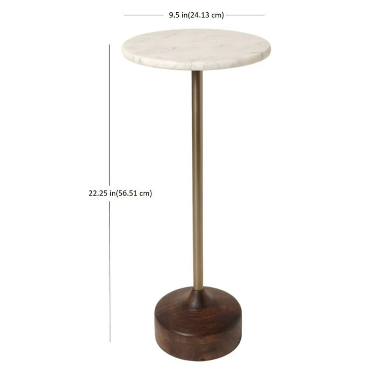 Better Homes & Gardens Aster Drink Table, White Marble