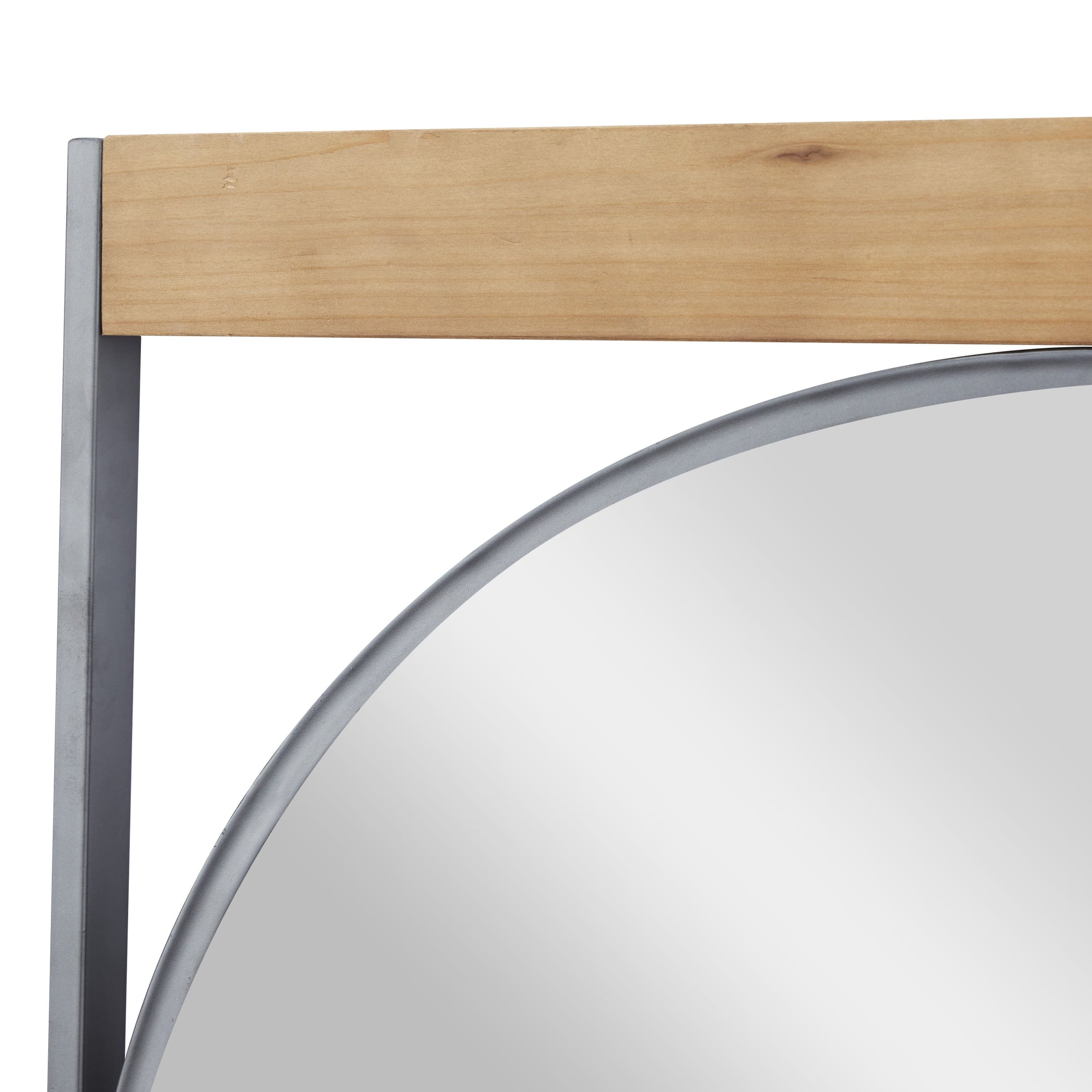 DecMode 30" x 34" Brown Wall Mirror with Wood Accents