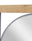 DecMode 30" x 34" Brown Wall Mirror with Wood Accents