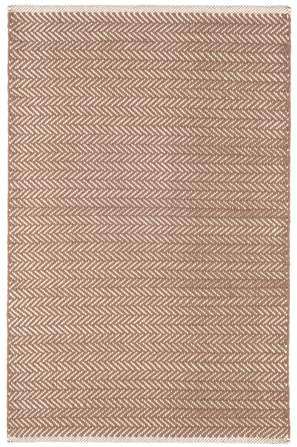 Herringbone Handwoven Cotton Rug | Stone