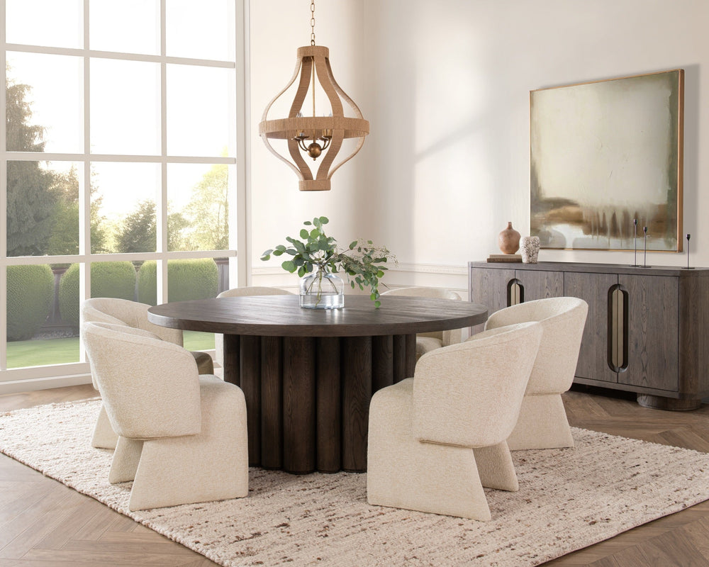 Tiber Solid Wood Round Dining Table
