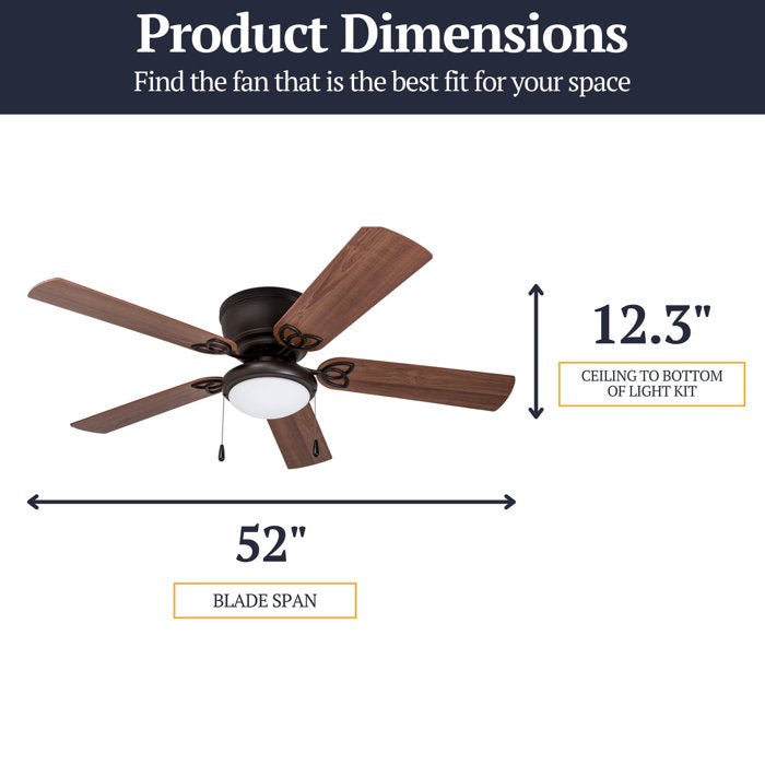 52&#39;&#39; Ceiling Fan with Light Kit - From Where - 