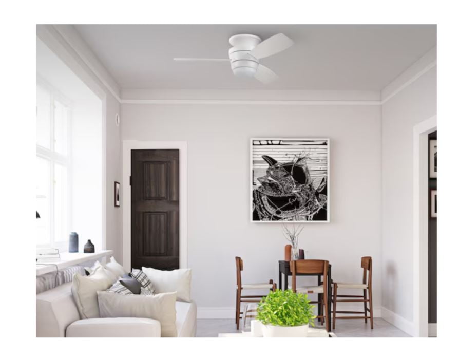 52 - in White Flush Mount Ceiling Fan - From Where - 
