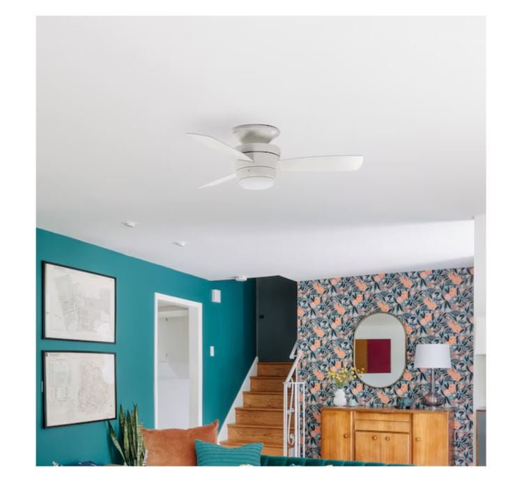 52 - in White Flush Mount Ceiling Fan - From Where - 