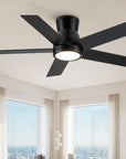52" Integrated LED Flush Mount Ceiling Fan - From Where - 