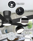 52" Integrated LED Flush Mount Ceiling Fan - From Where - 