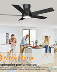 52" Integrated LED Flush Mount Ceiling Fan - From Where - 
