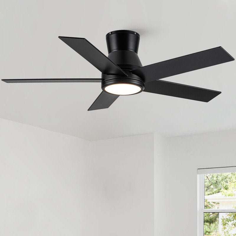 52" Integrated LED Flush Mount Ceiling Fan - From Where - 